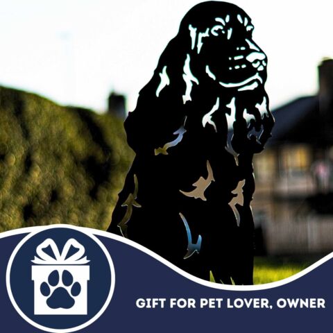 Working Springer Cocker Spaniel Sculpture Dog Lover Owner Gift Garden Ornament